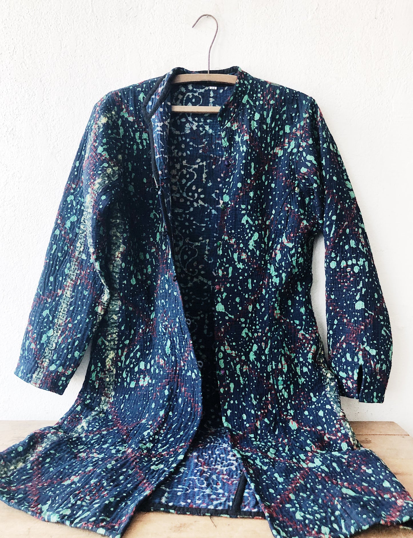 Fitted Quilted Splatter Coat