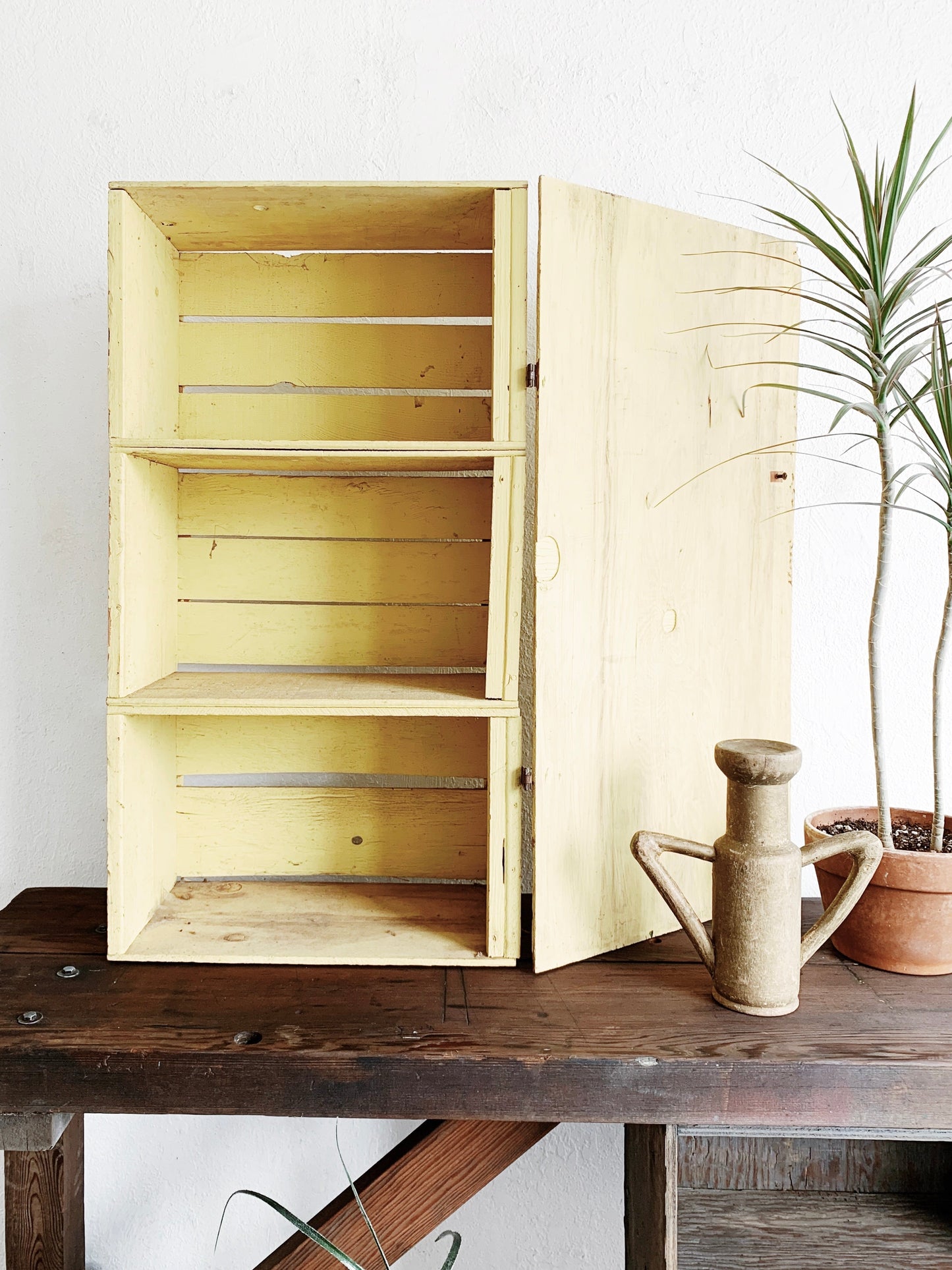 Rustic Vintage Wood Shelf Cupboard