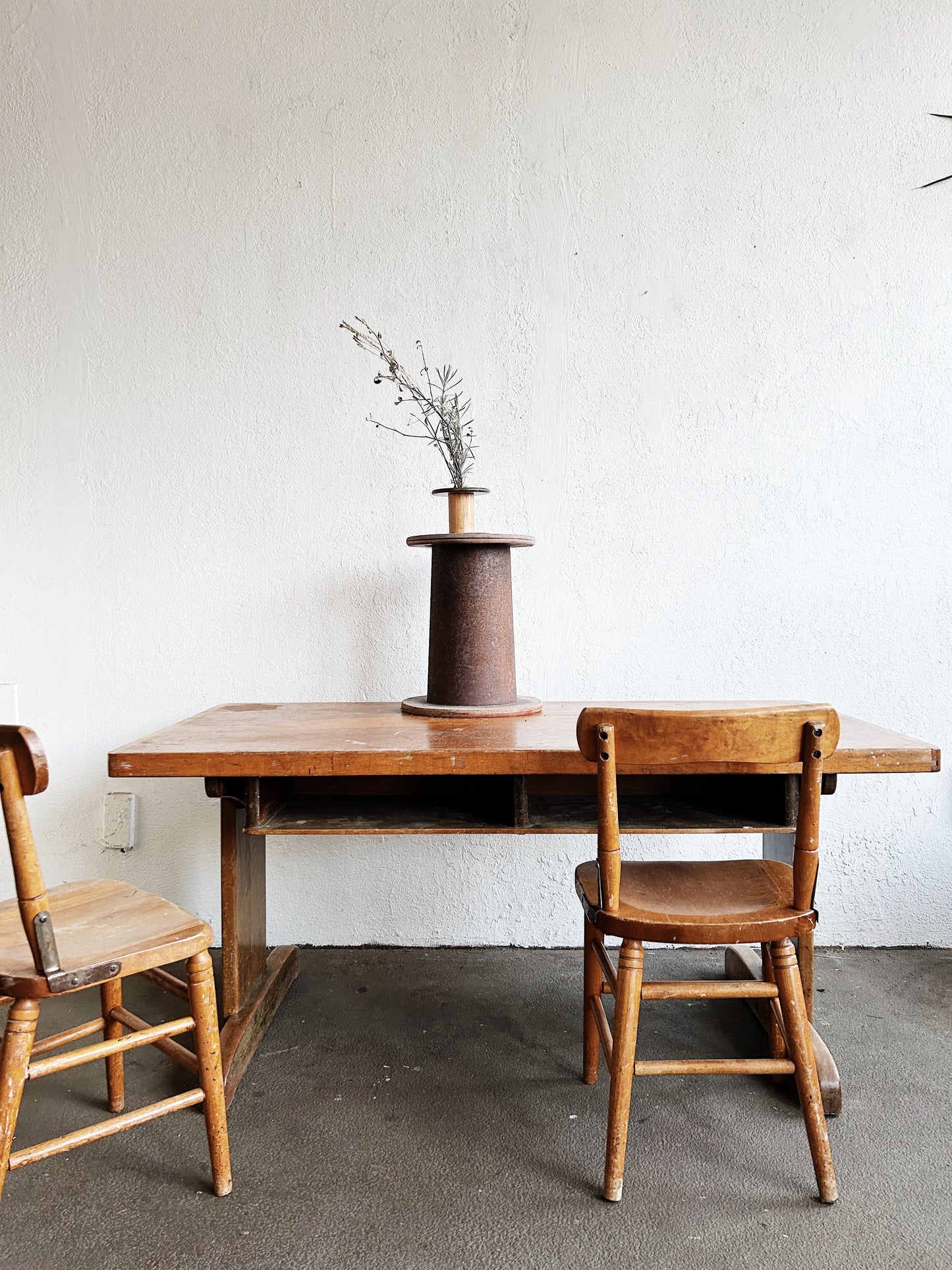 Antique Wood Table with or without Child’s Chairs