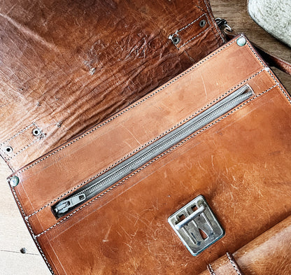 Vintage Leather Cross Body Satchel