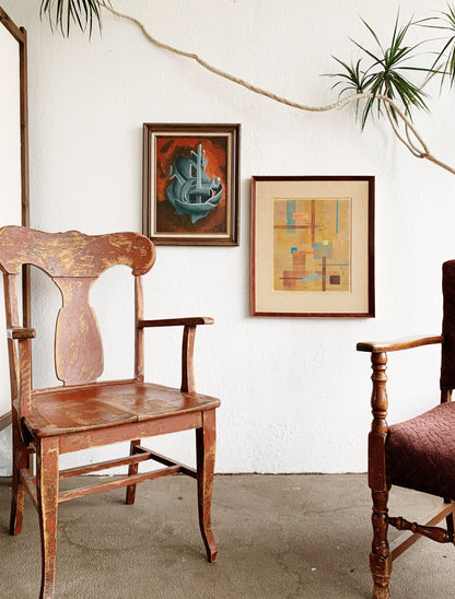 Mid Century Framed Oil Painting