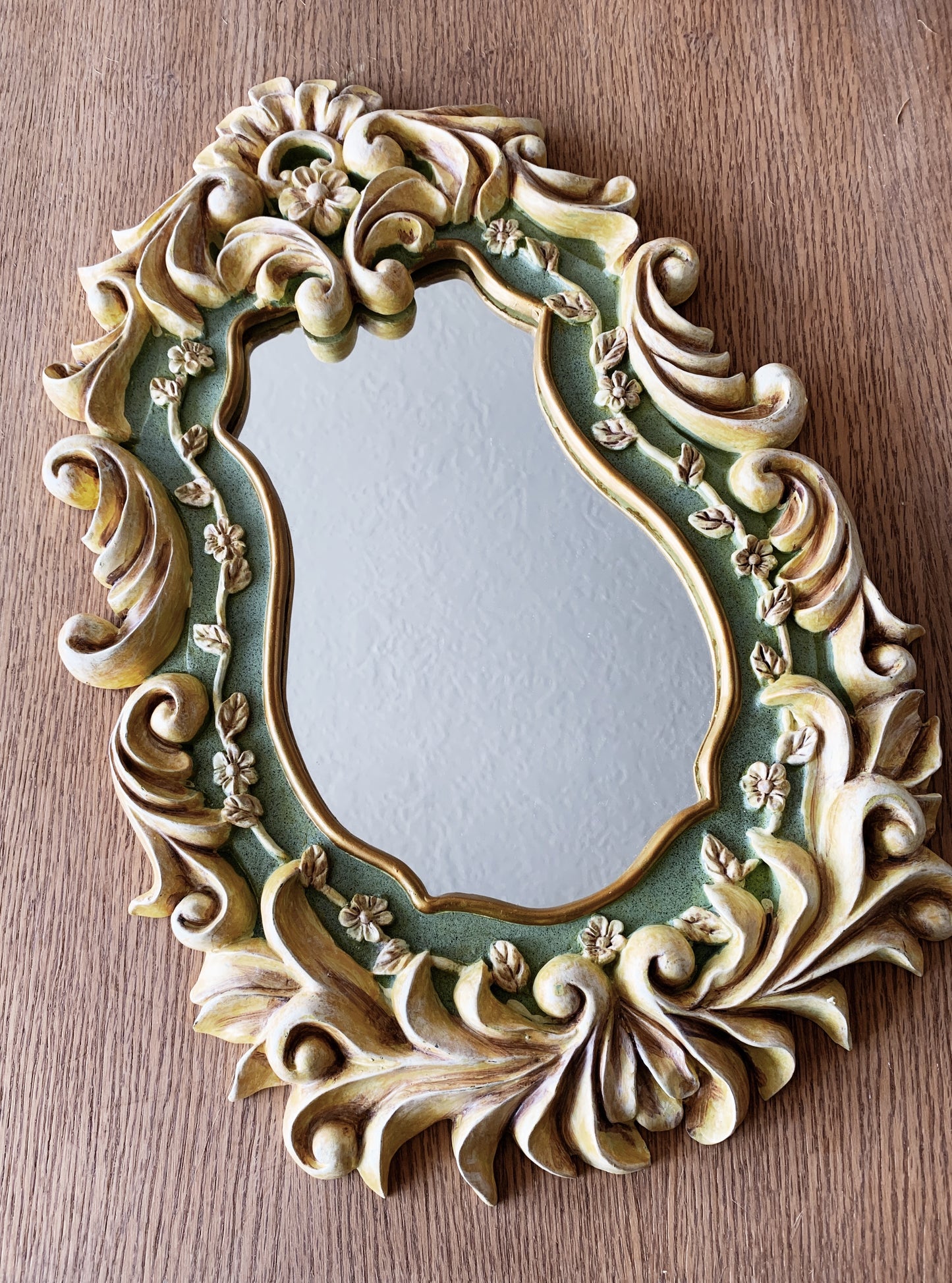 Vintage Decorative Carved Wood Mirror