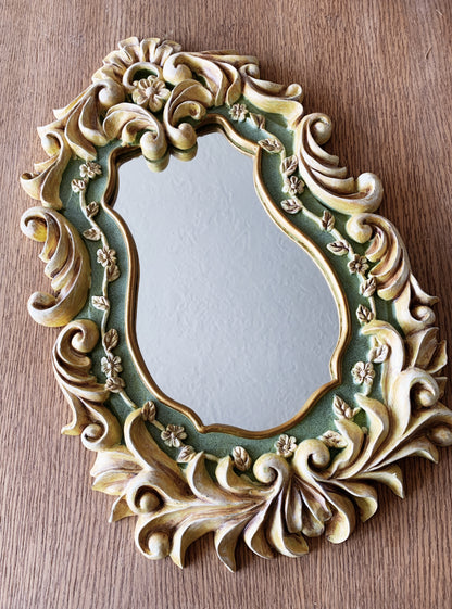 Vintage Decorative Carved Wood Mirror