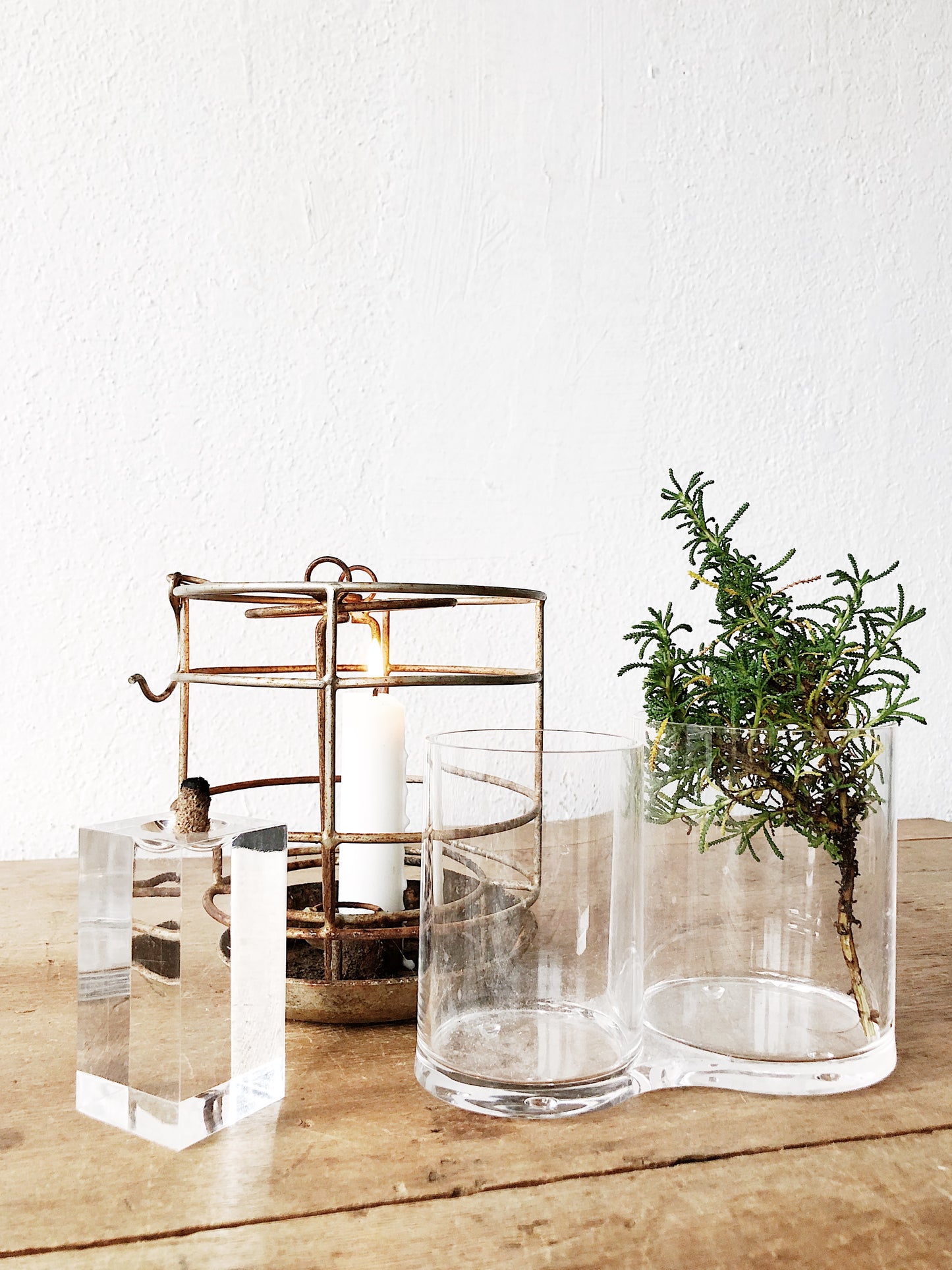 Vintage Lucite Double Vase