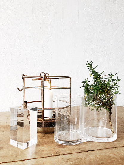 Vintage Lucite Double Vase