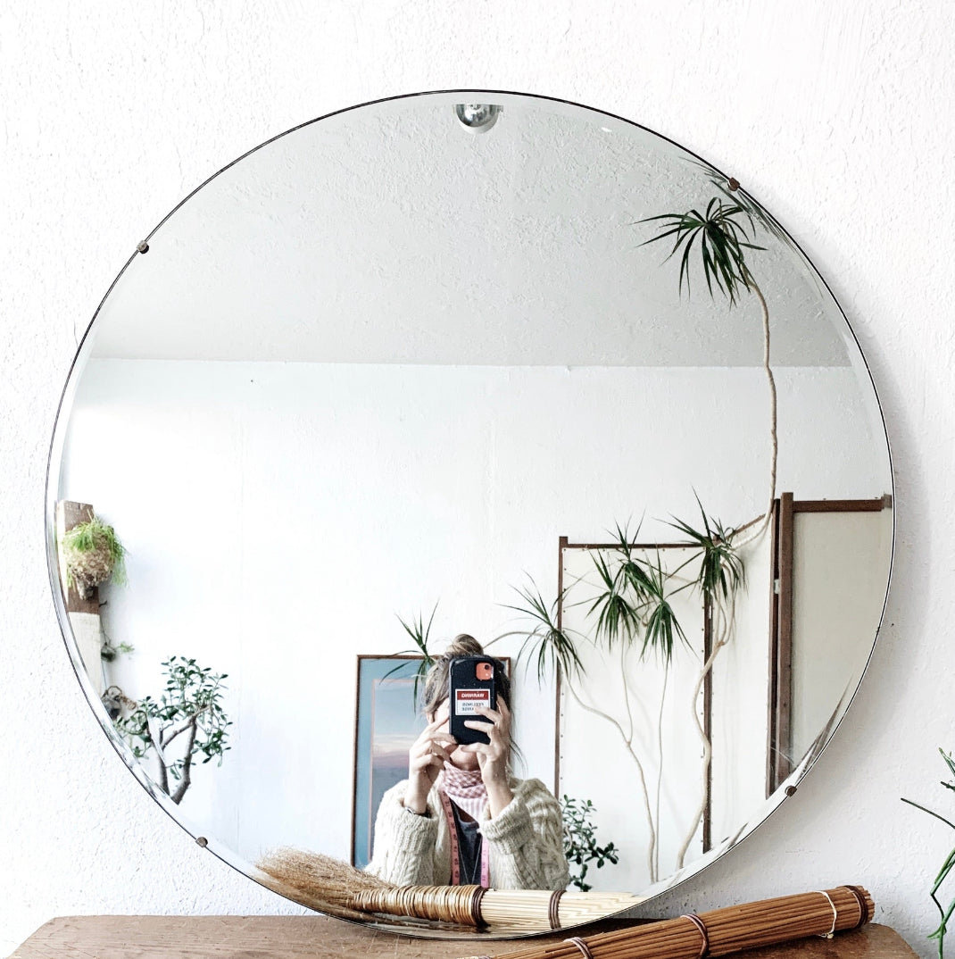 Large Vintage Beveled Edge Mirror