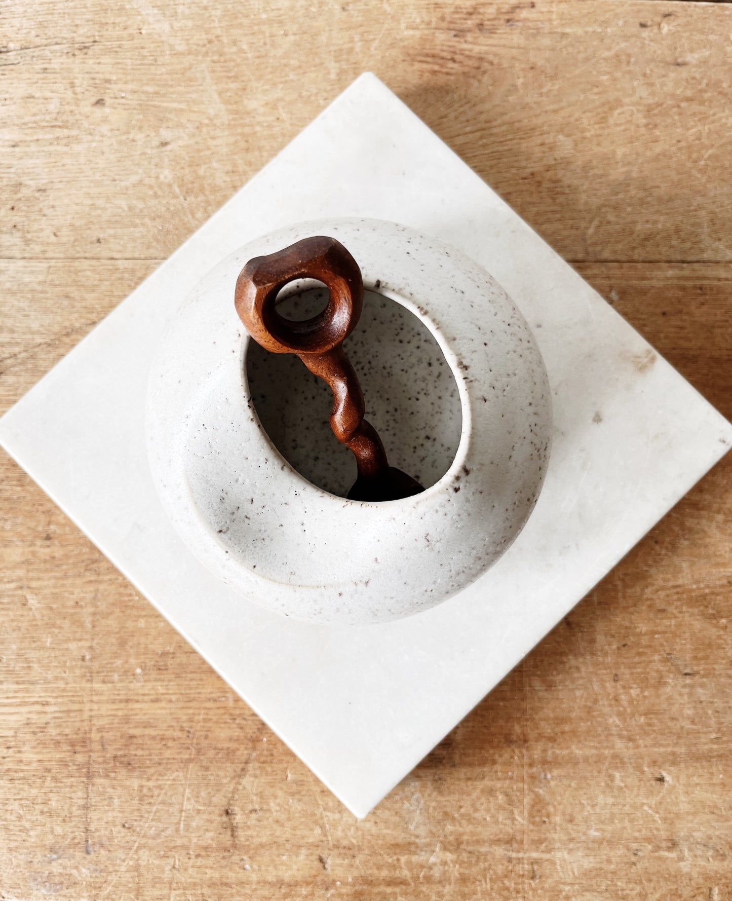 Handmade Ceramic Salt Cellar and Spoon