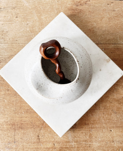 Handmade Ceramic Salt Cellar and Spoon