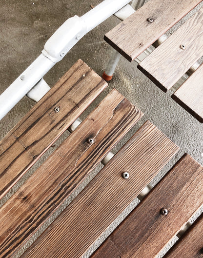 Vintage Aluminum and Redwood Lounge Chair