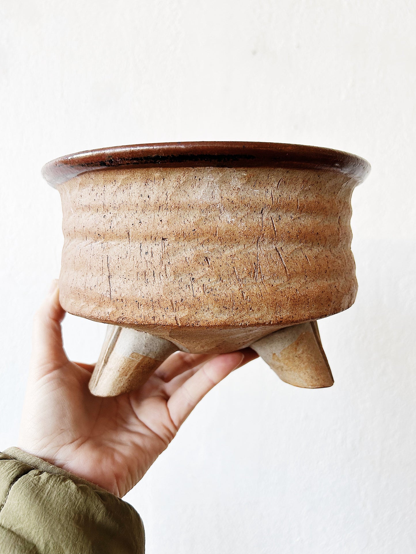 Handmade Stoneware Footed Vessel