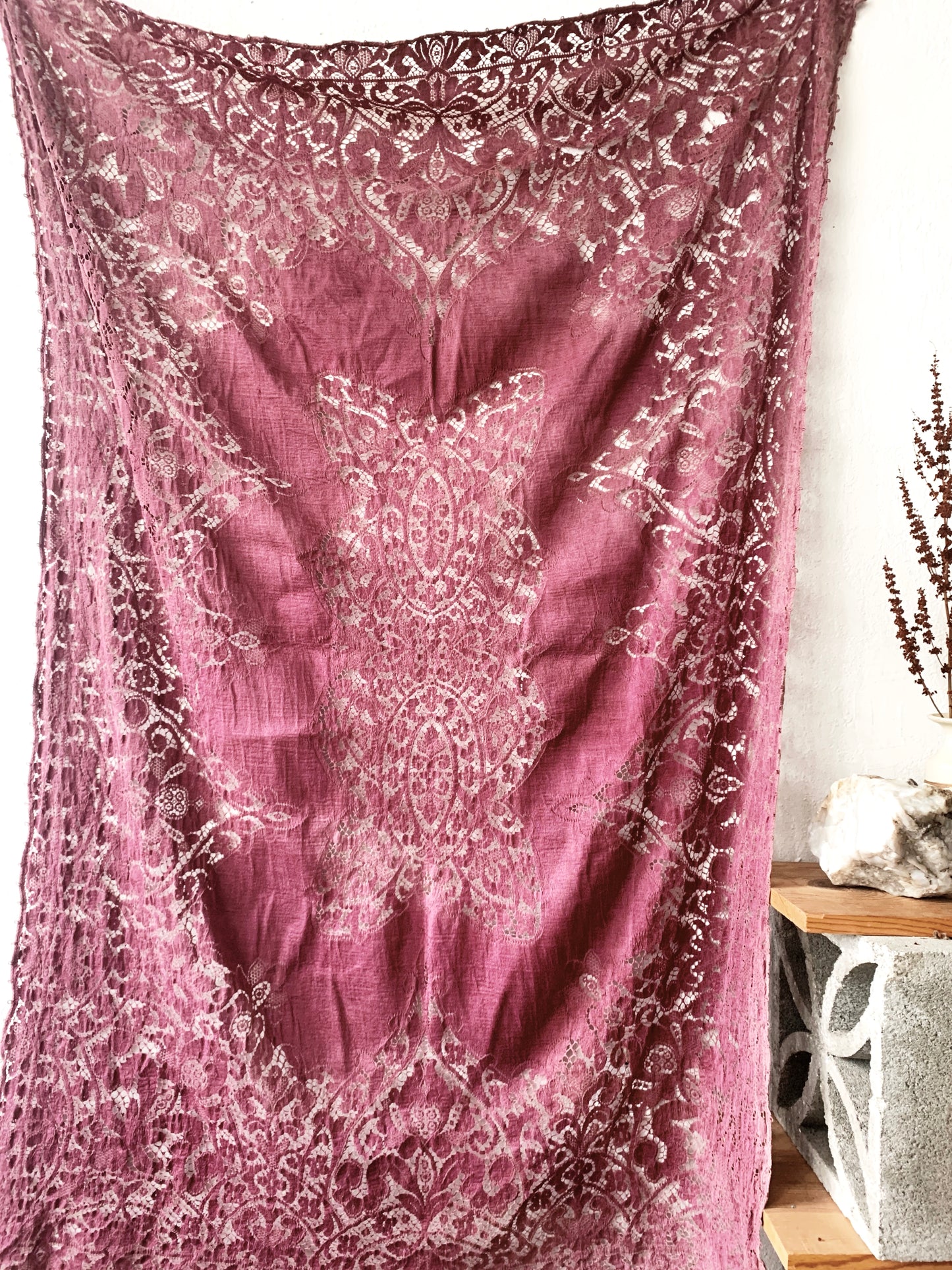 Vintage Lace Tablecloth or Curtain