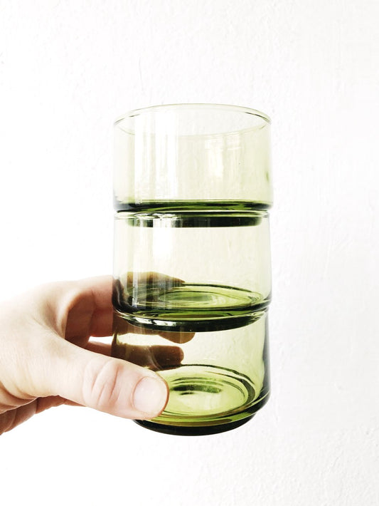 Vintage Set of Green Glasses