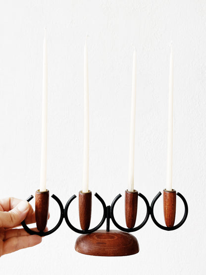 Vintage Teak  Candelabra