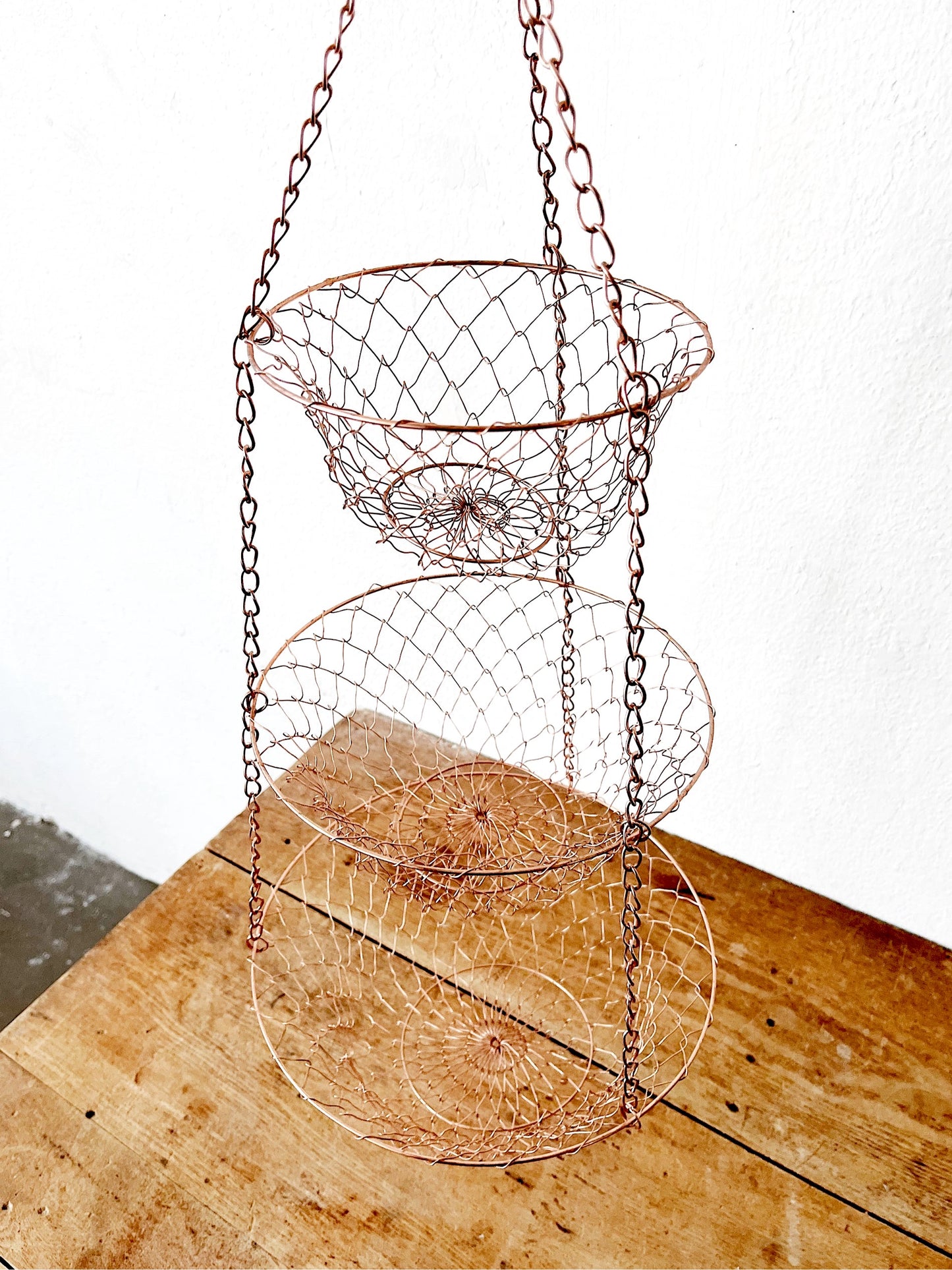 Vintage Copper Hanging Baskets