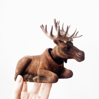 Vintage Flocked Moose