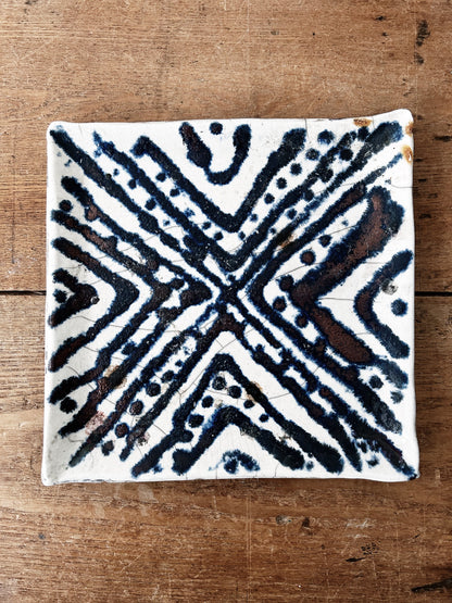 Vintage Hand Made Raku Art Plate