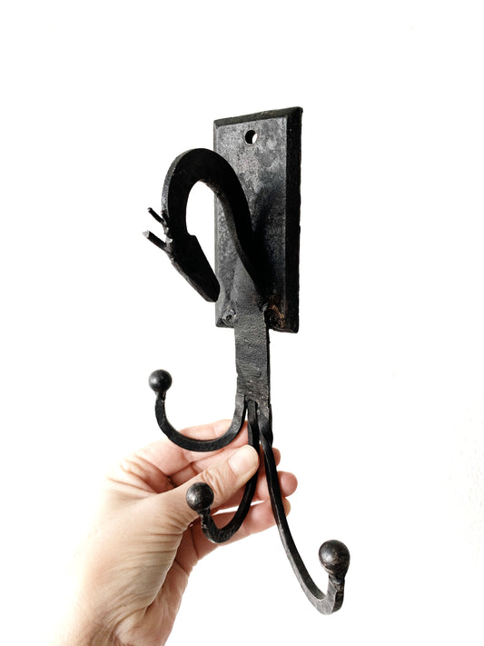 Hand Forged Iron Triple Hook