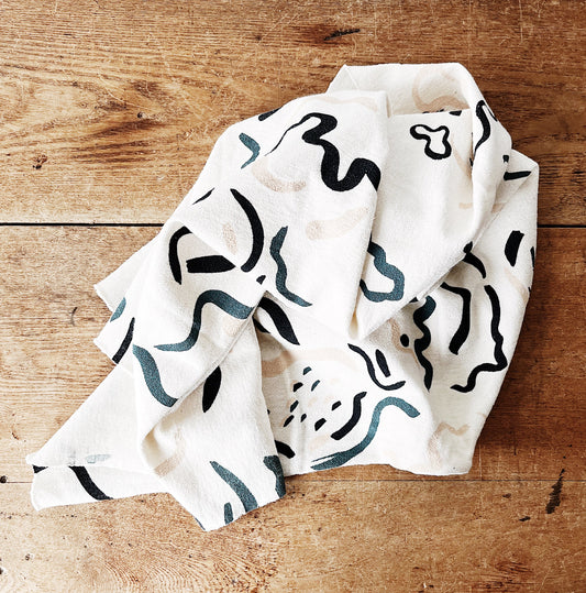 Hand Printed Squiggle Fabric