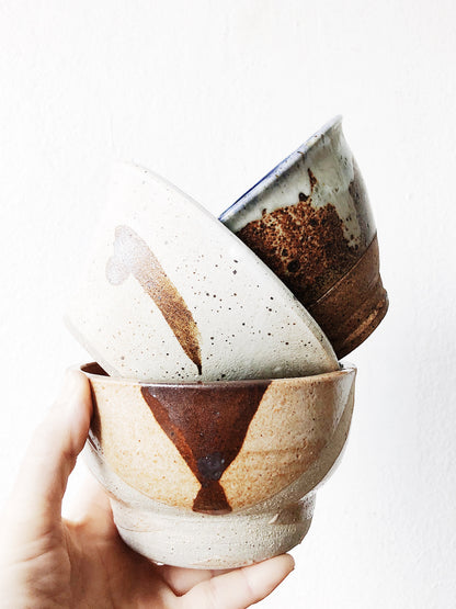 Trio of Heavy Vintage Stoneware Bowls