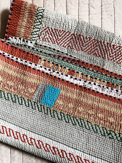 Handmade Cotton Kantha Quilt