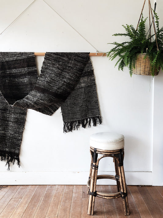 Vintage Hand Weaving Wool Textile