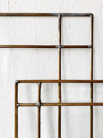 Antique Leaded Brass Window Panel