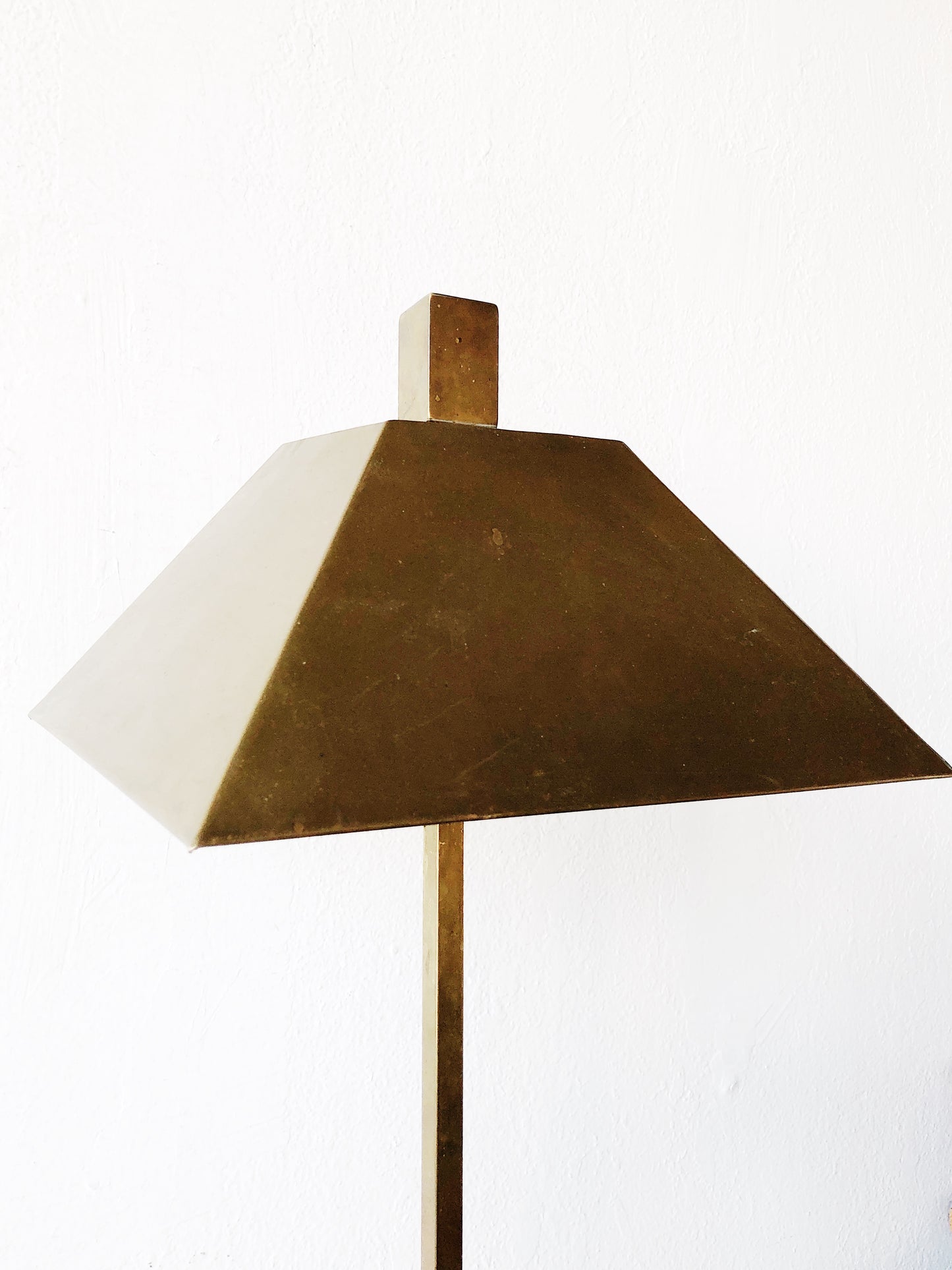 Vintage Modernist Solid Brass Lamp