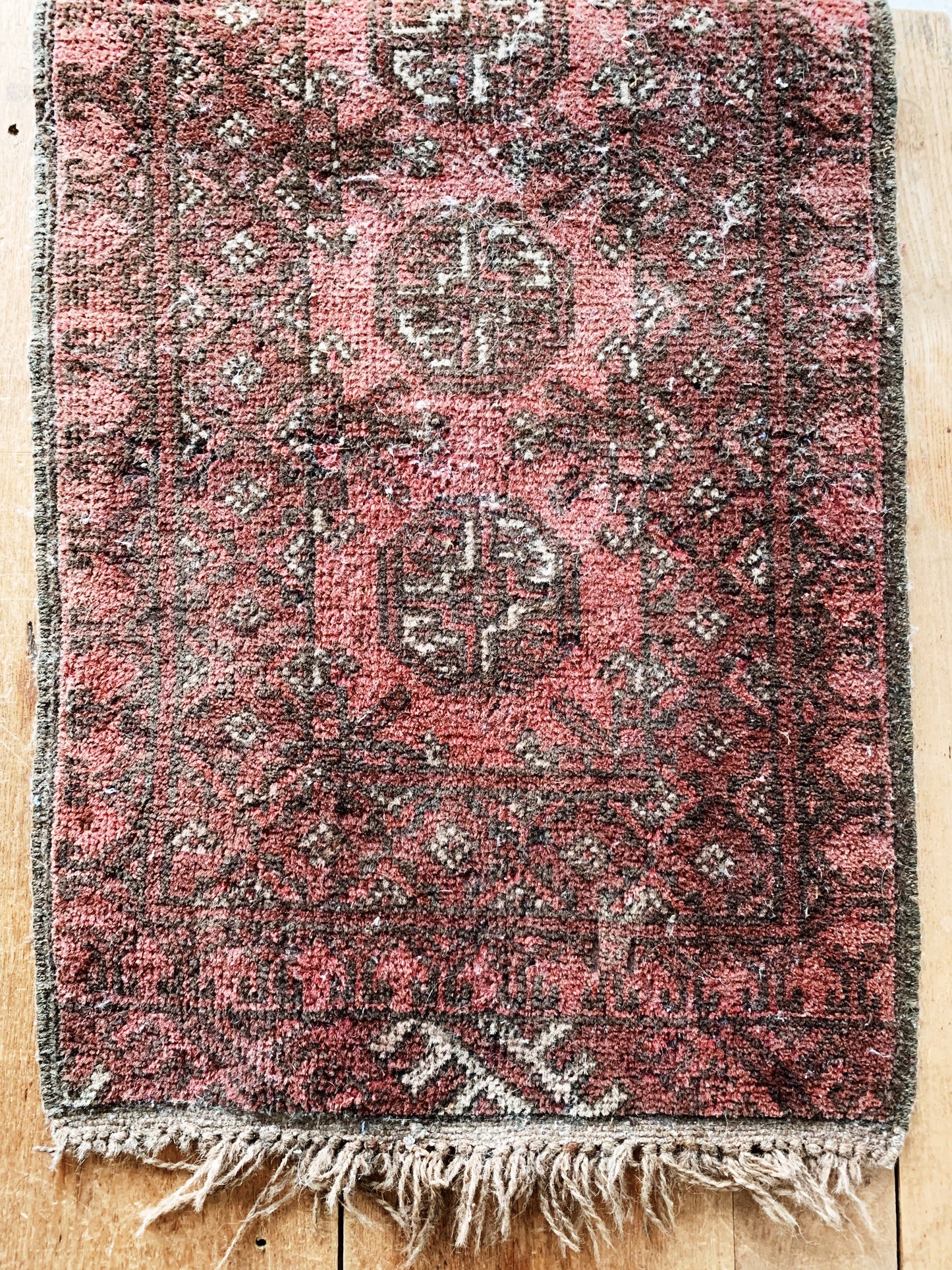Vintage Hand Knotted Wool Rug