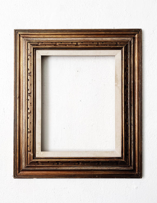 Large Mid Century Carved Wood Frame