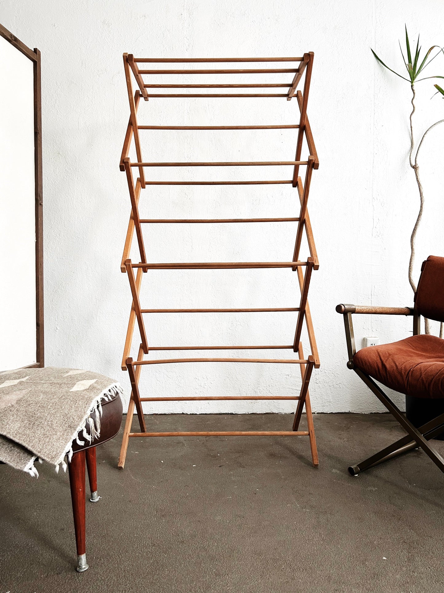 Large Vintage Collapsible Wood Drying Rack