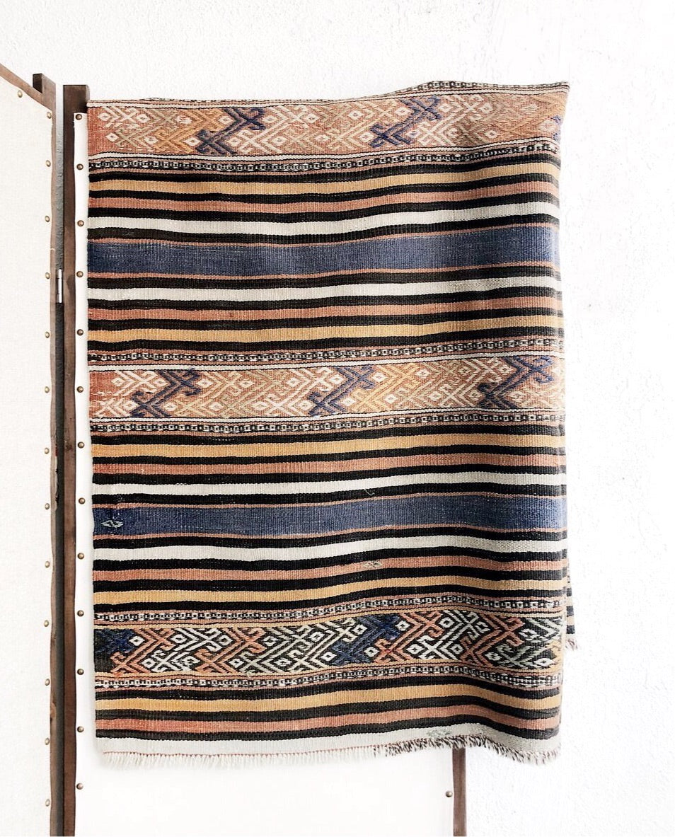 Vintage Turkish Cicim Kilim Rug