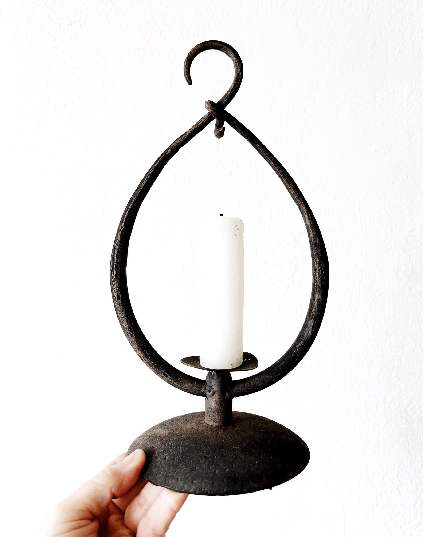 Primitive Cast Iron Hanging Candleholder
