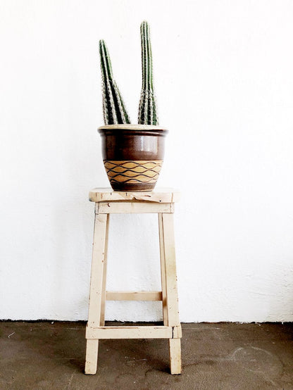 Vintage Rustic Peach Stool