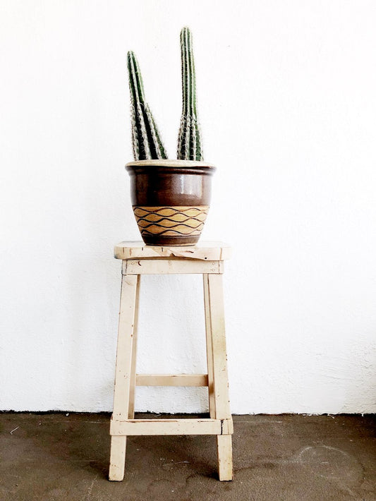 Vintage Rustic Peach Stool