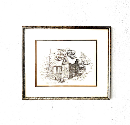 Vintage School of Philosophy Pen and Ink Drawing