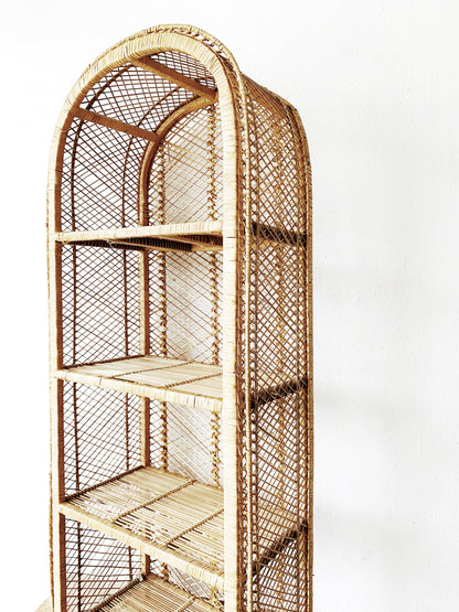 Vintage Arched Wicker Shelf