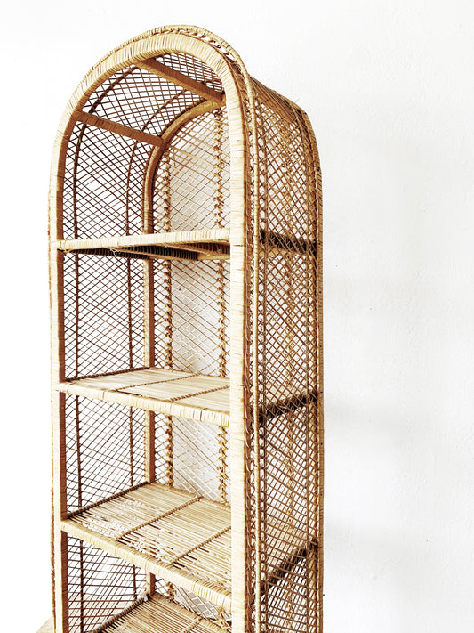 Vintage Arched Wicker Shelf