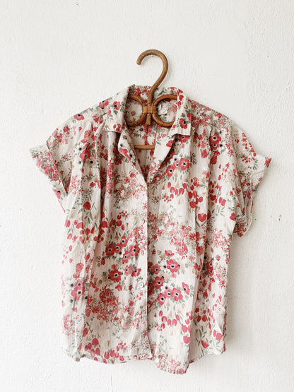 Vintage Floral Cotton Button Up