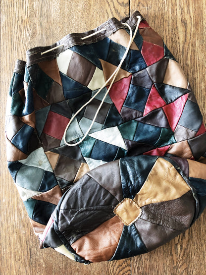 Vintage Leather Patchwork Sack