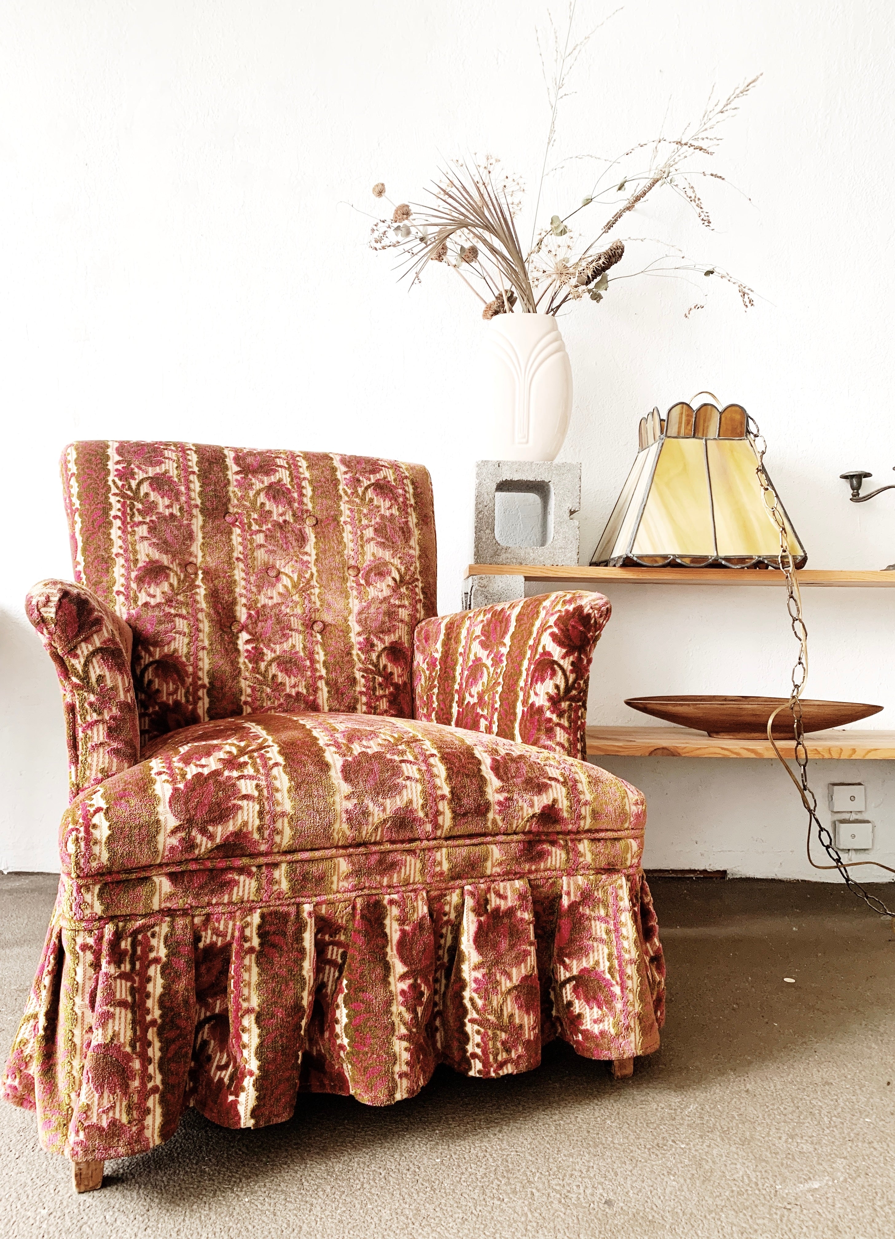 Vintage Cut Velvet Chair