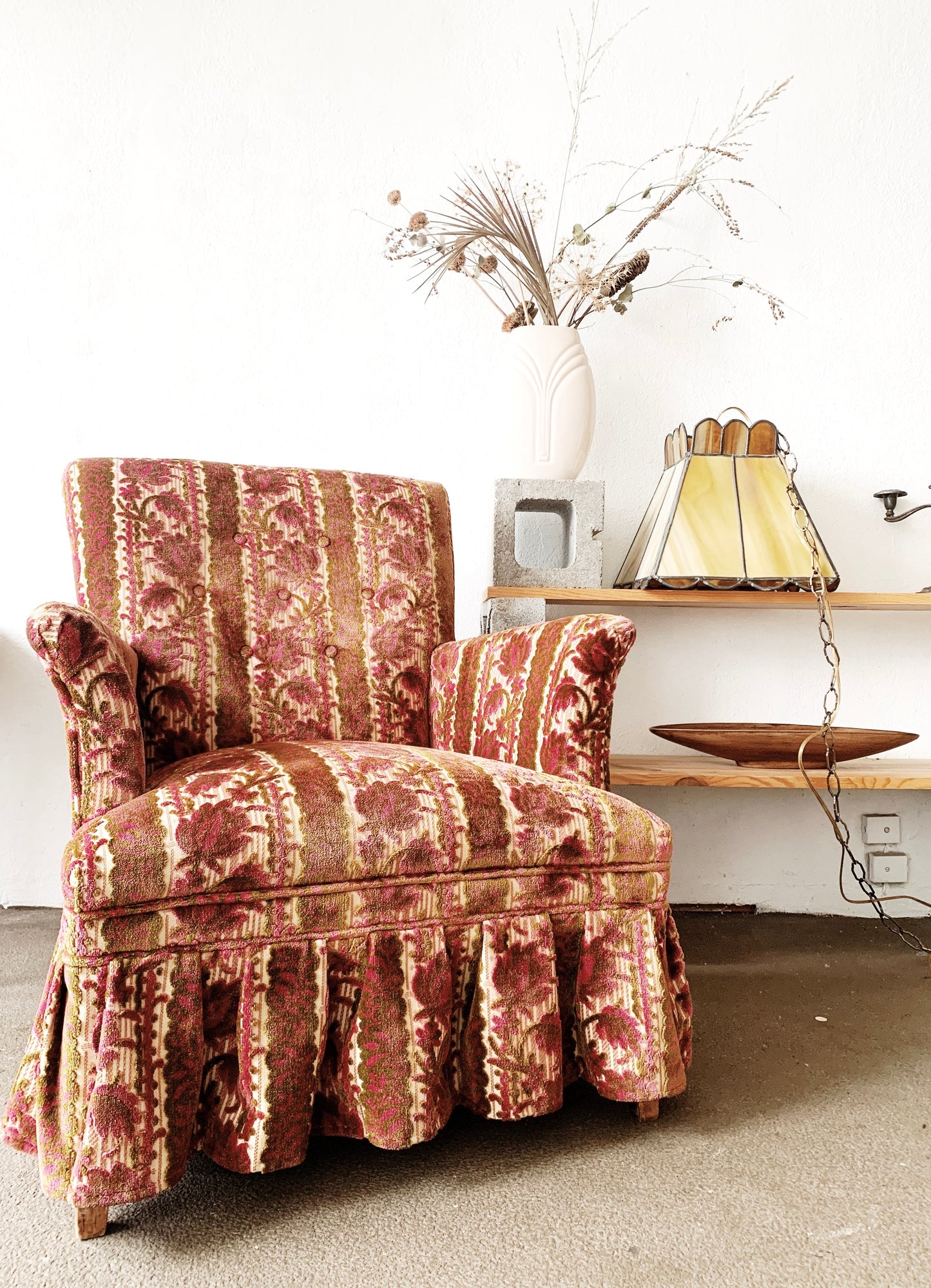 Vintage Cut Velvet Chair