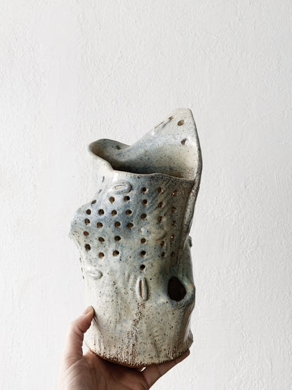 Hand Built Large Ceramic Luminary / Sculpture