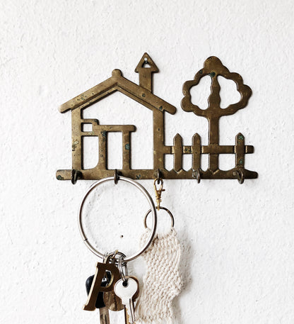 Vintage Solid Brass Key Holder