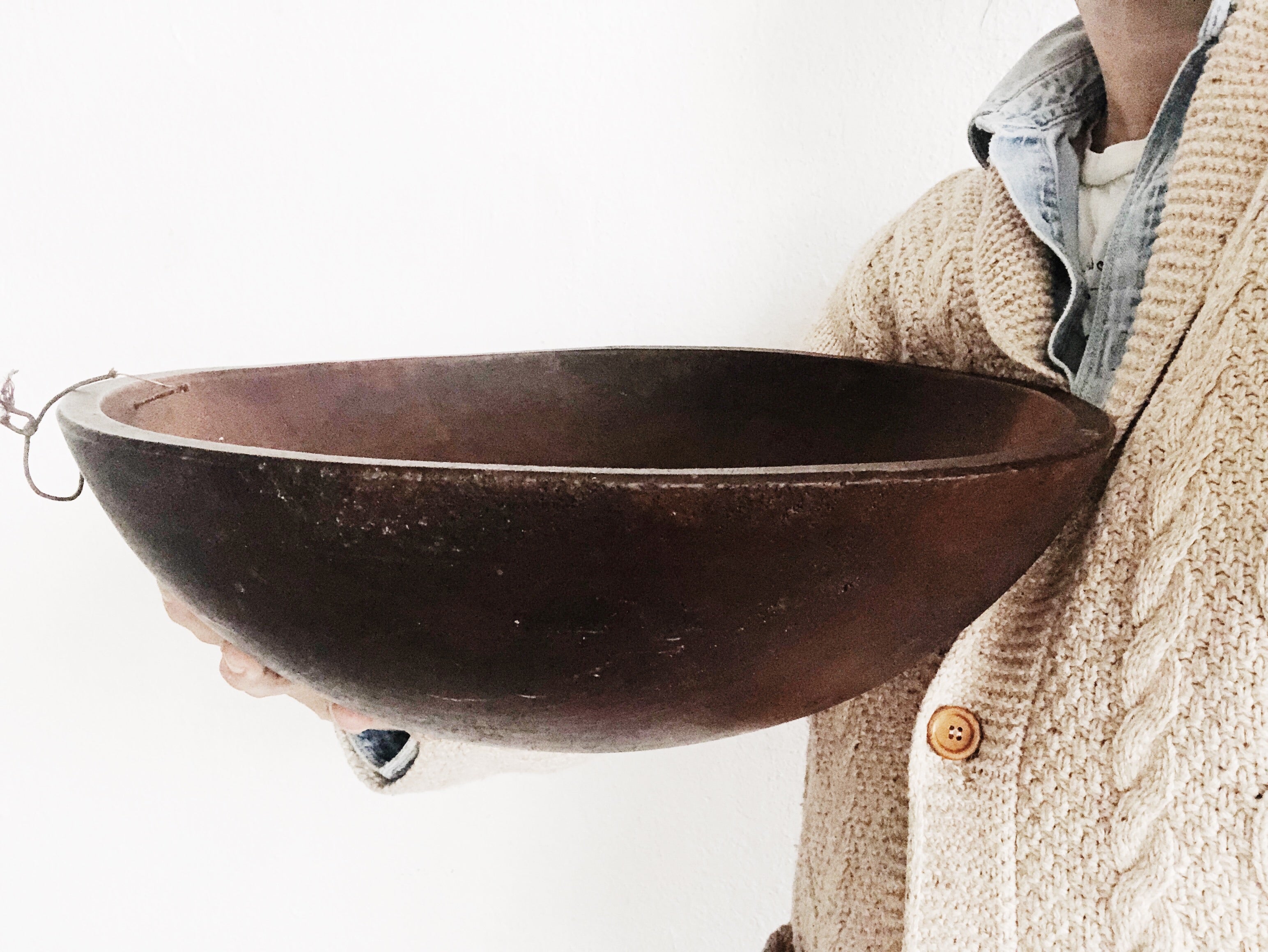 Antique Primitive Dough Bowl - Thumbnail 2