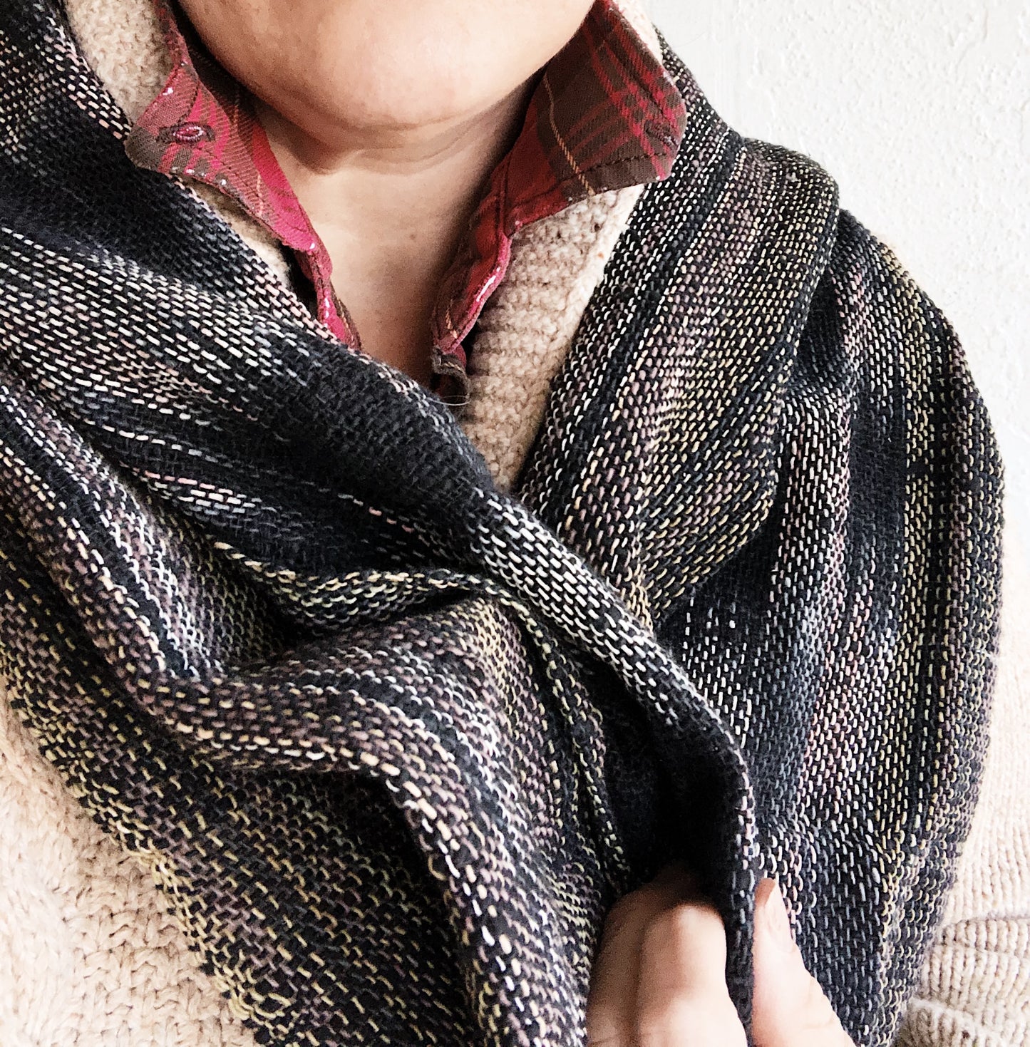 Vintage Homespun Ikat Textile