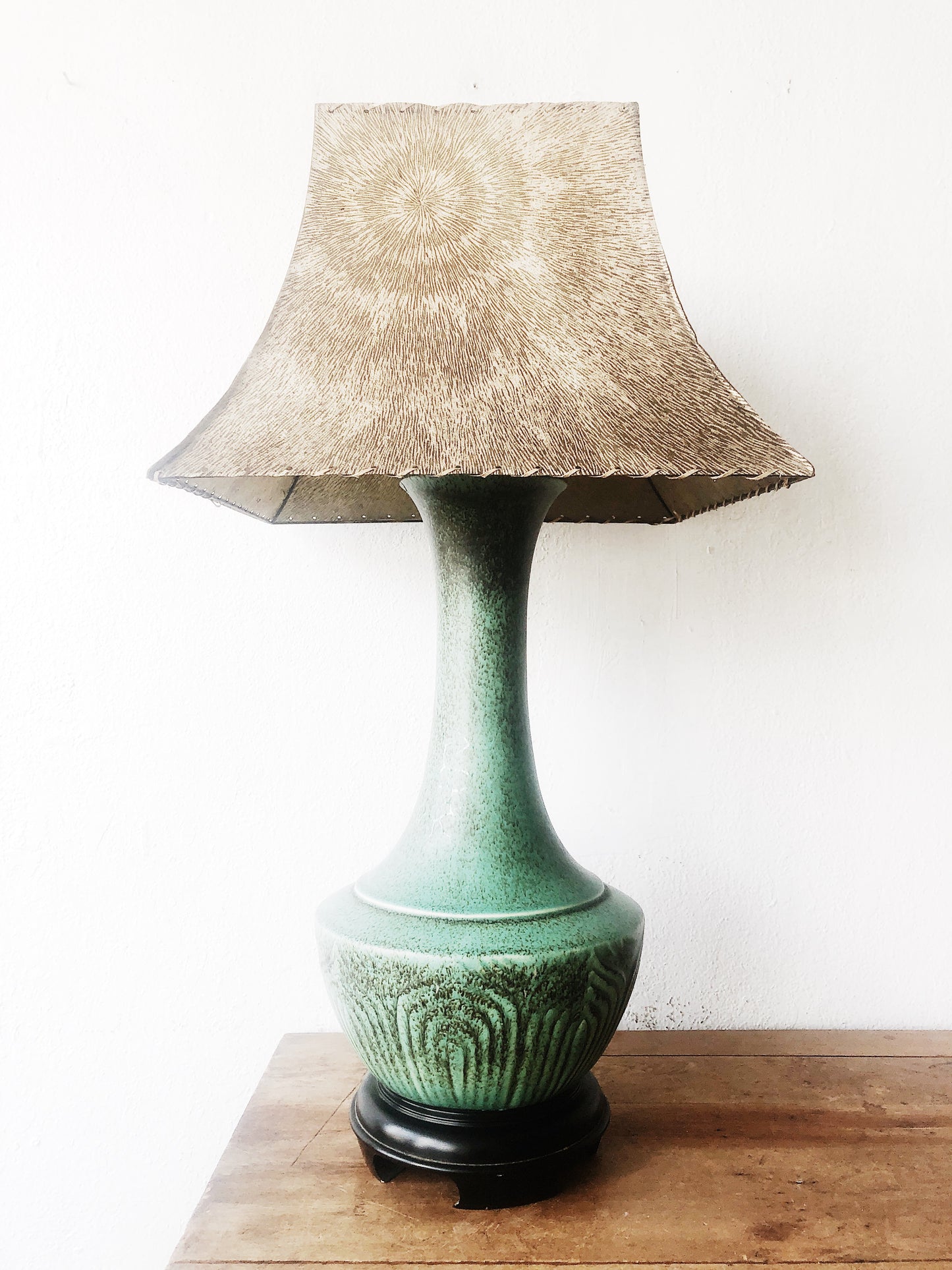 Vintage Turquoise Ceramic Lamp