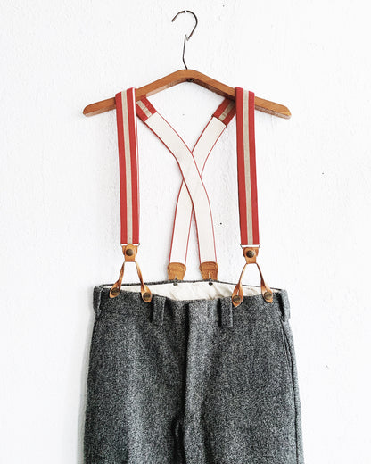 Vintage LL Bean Thick Wool Trousers with Suspenders