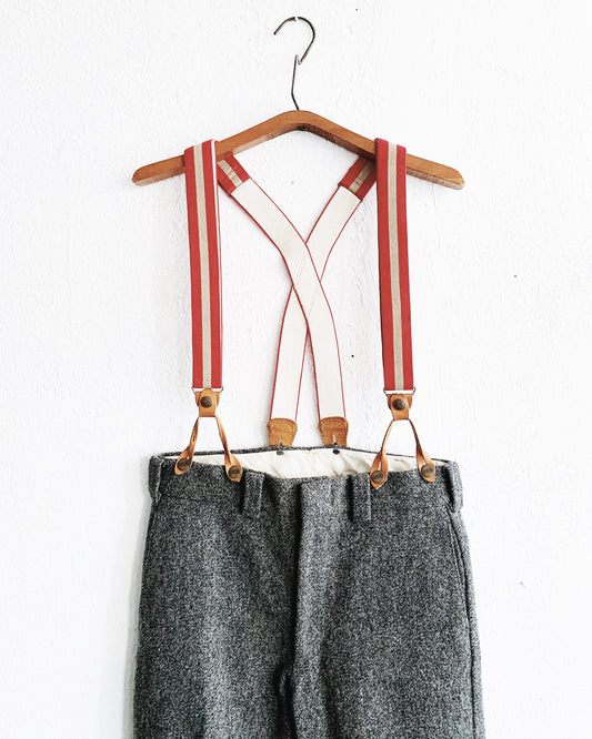Vintage LL Bean Thick Wool Trousers with Suspenders