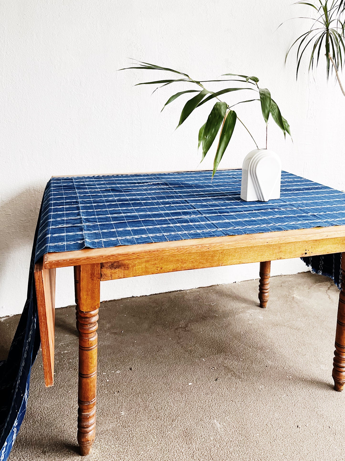 Indigo Ikat Woven Textile