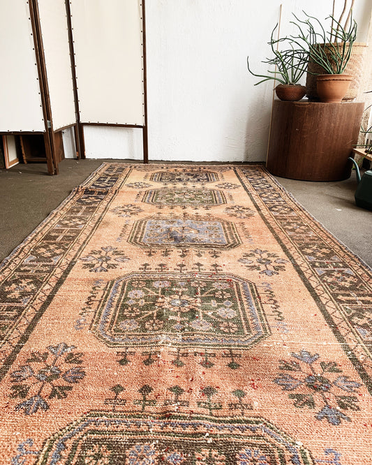 Large Vintage Oushak Wool Rug Turkey